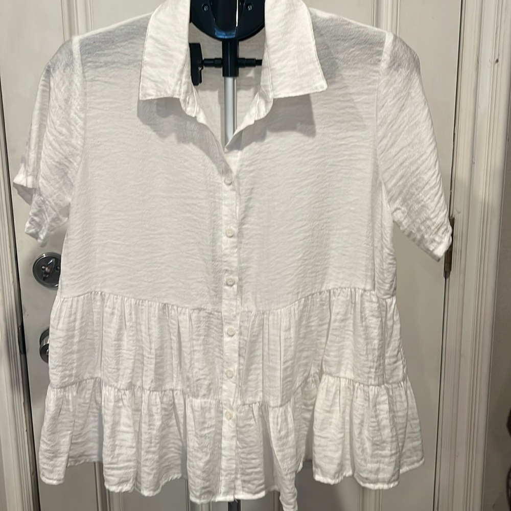 White light weight babydoll blouse